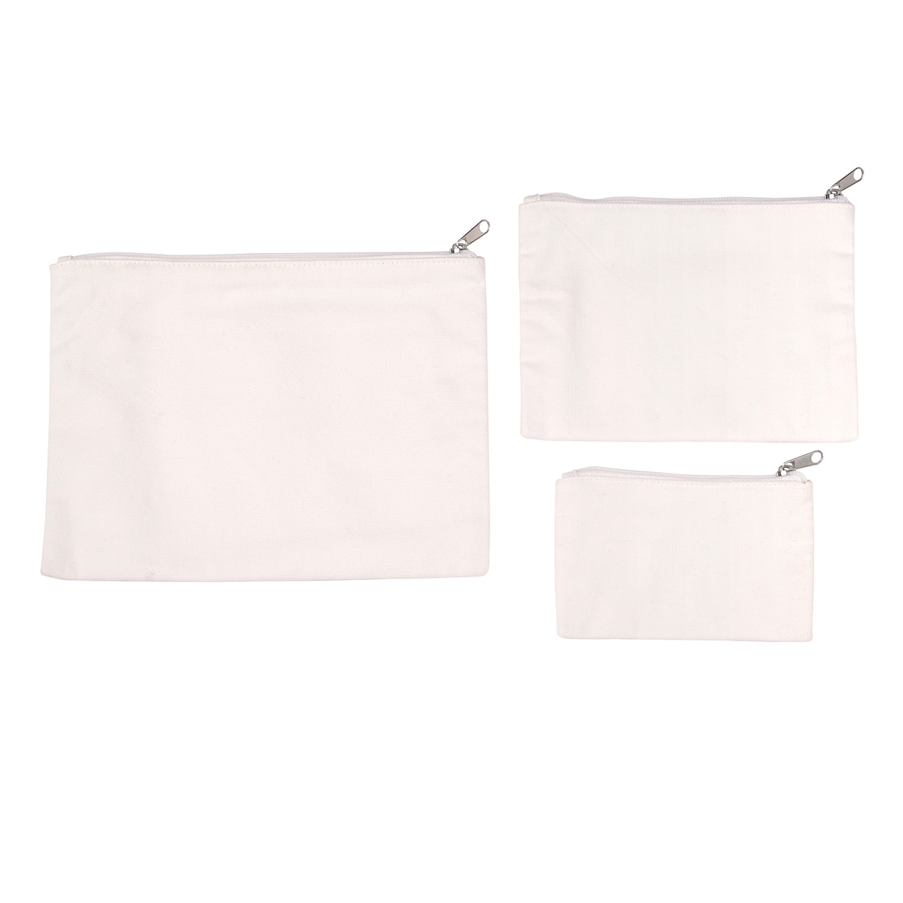 12 Packs: 3 ct. (36 total) White Canvas Pouches by Make Market&#xAE;